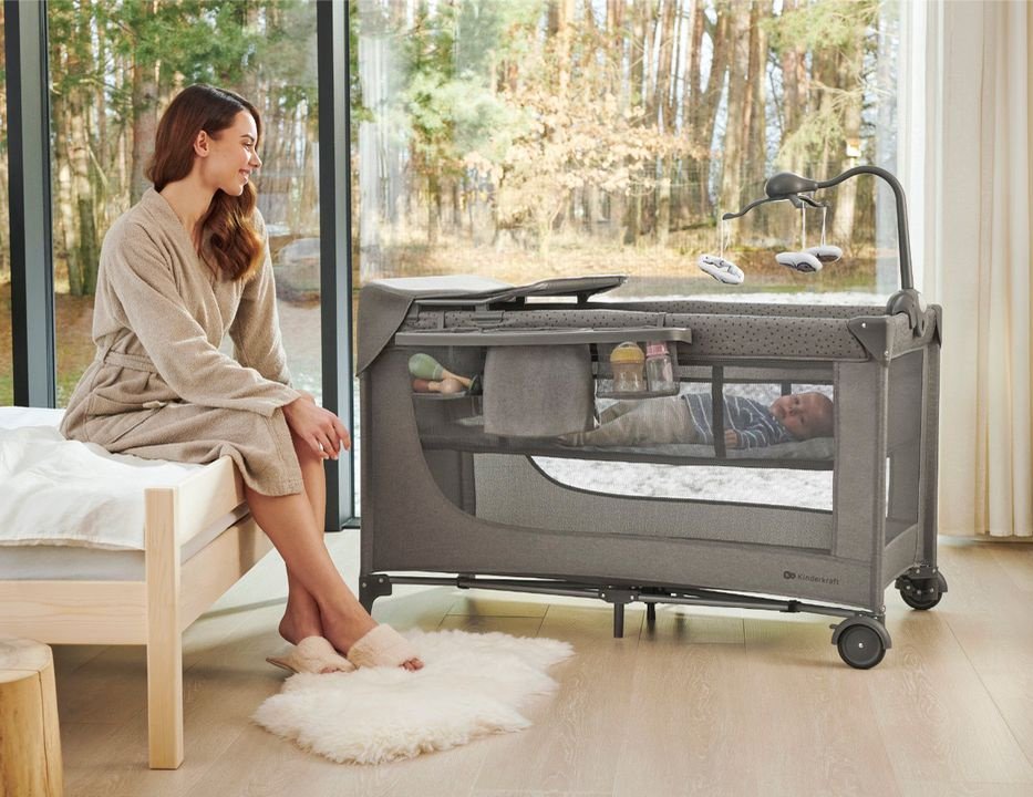 Манеж-кровать Kinderkraft JOY 3, для детей от 0 до 5-ти лет без функции качания