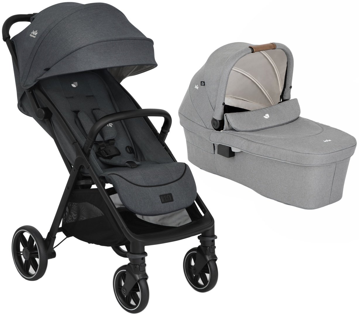 Коляска универсальная 2 в 1 Joie Parcel LX Ebony/Ramble XL Pebble, серый, темно-серый