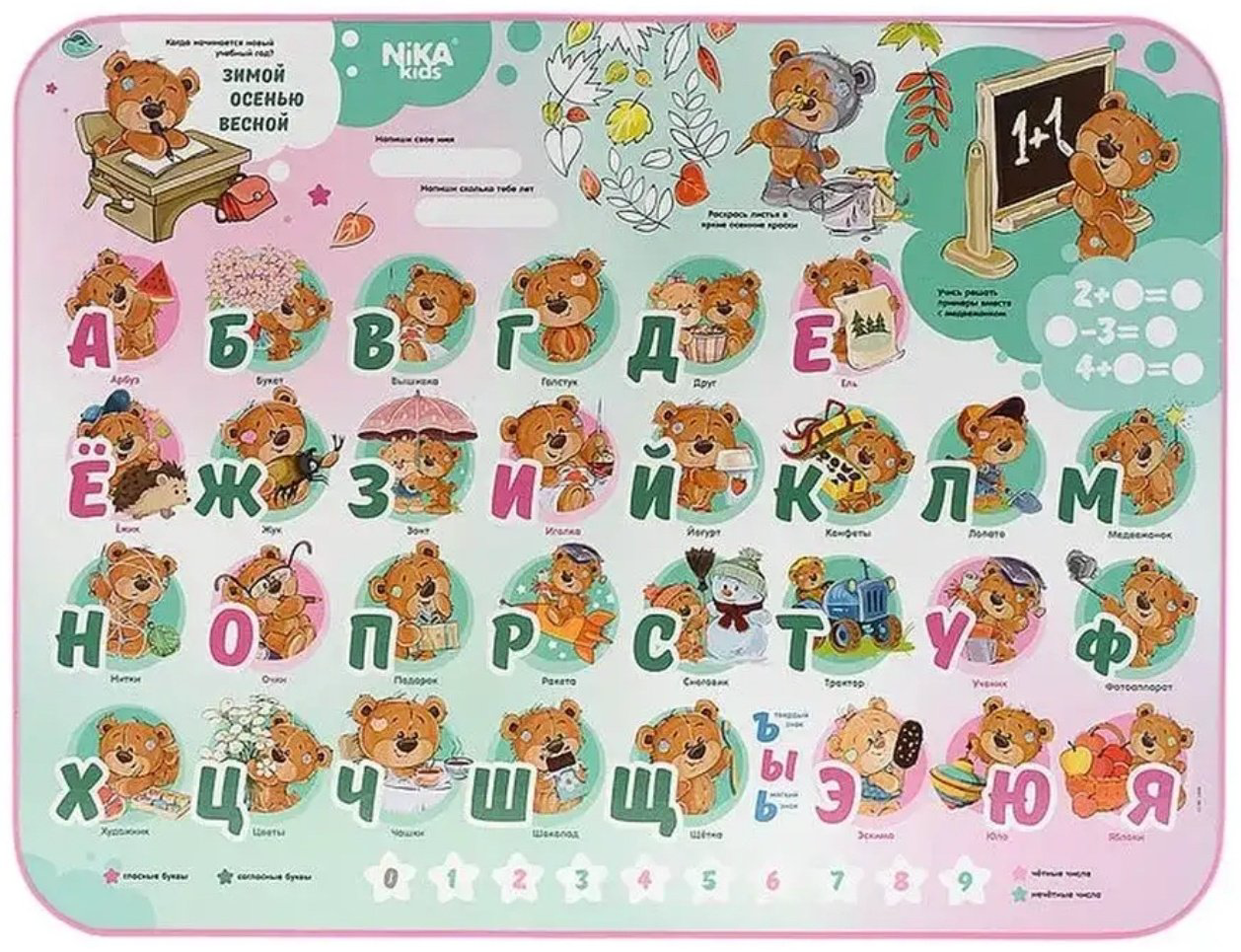 Nika Забавные медвежата КП2/ЗМ парта, 60x45x58 см, розовый купить,NaN