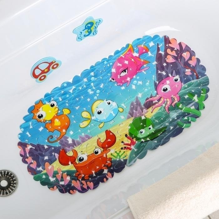 Доляна коврик Яркие рыбы 68x36 см, ПВХ купить,NaN