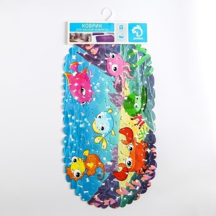 Доляна коврик Яркие рыбы 68x36 см, ПВХ купить,NaN