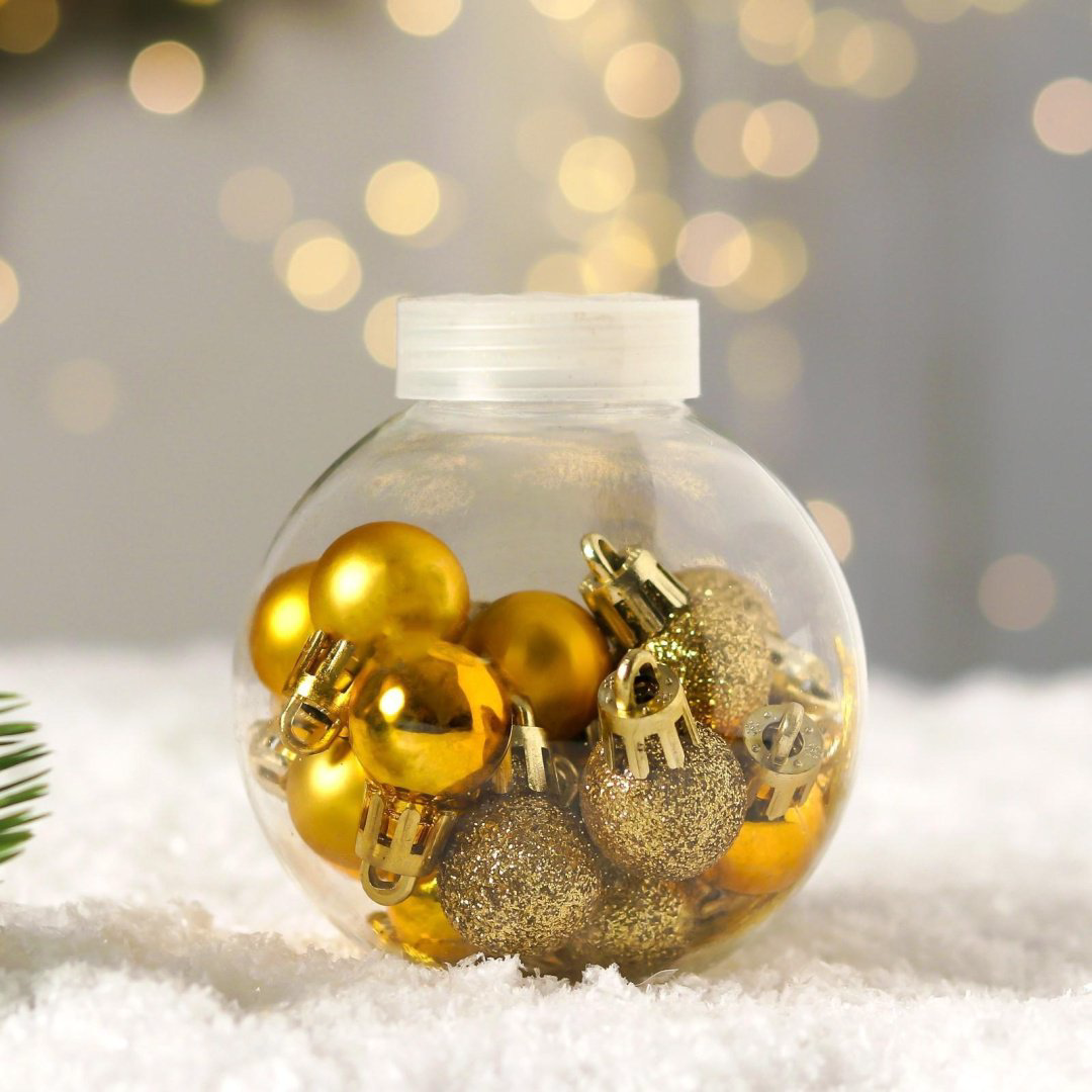 Зимнее волшебство шар пластик 18 шт, золотой купить,NaN
