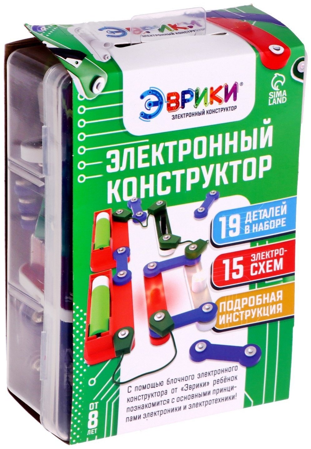 Конструктор Эврики Электронный конструктор, деталей 19 шт купить,NaN