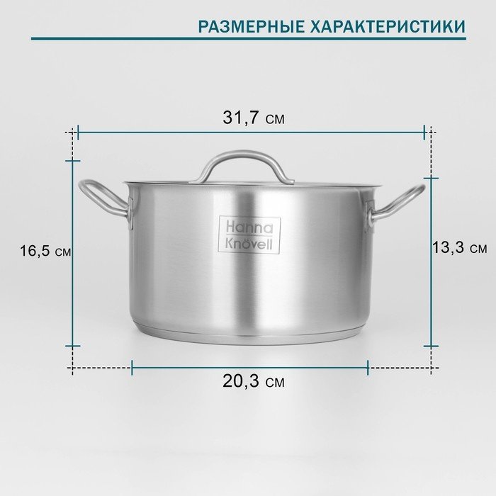 Кастрюля 5 л, Hanna Knovell 9355232 нержавеющая сталь купить,NaN