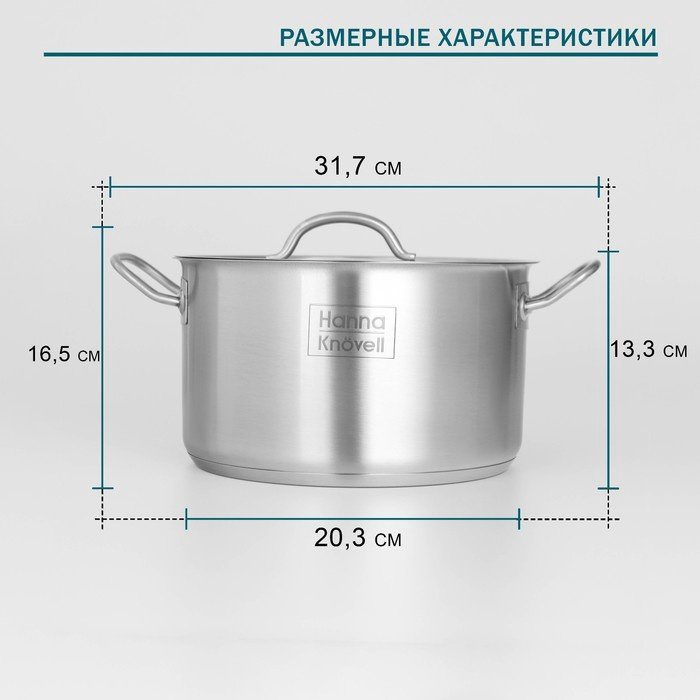 Кастрюля 5 л, Hanna Knovell 9355232 нержавеющая сталь купить,NaN