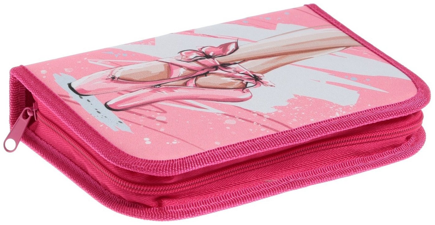 Пенал-футляр Calligrata Пуанты, застежка молния, розовый купить,NaN