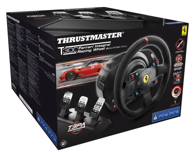 Игровой руль ThrustMaster T300 Ferrari Integral Racing Wheel Alcantara Edition 4160652 Black купить,0