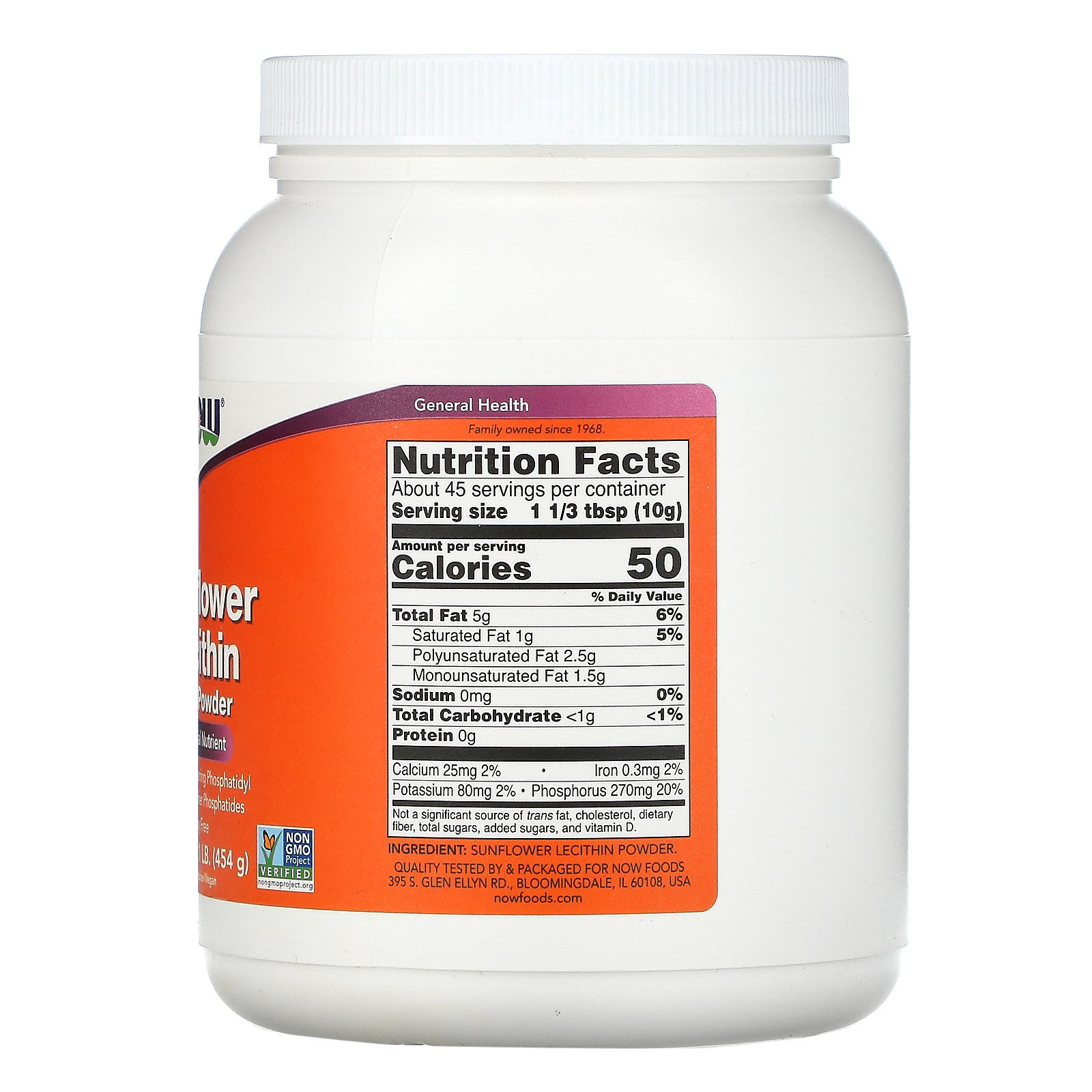 Now Sunflower Lecithin Pure Powder 454 гр купить,NaN