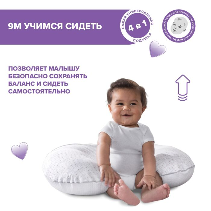 Подушка для кормления Chicco Boppy  Allattamento Mod Geo белая купить,NaN