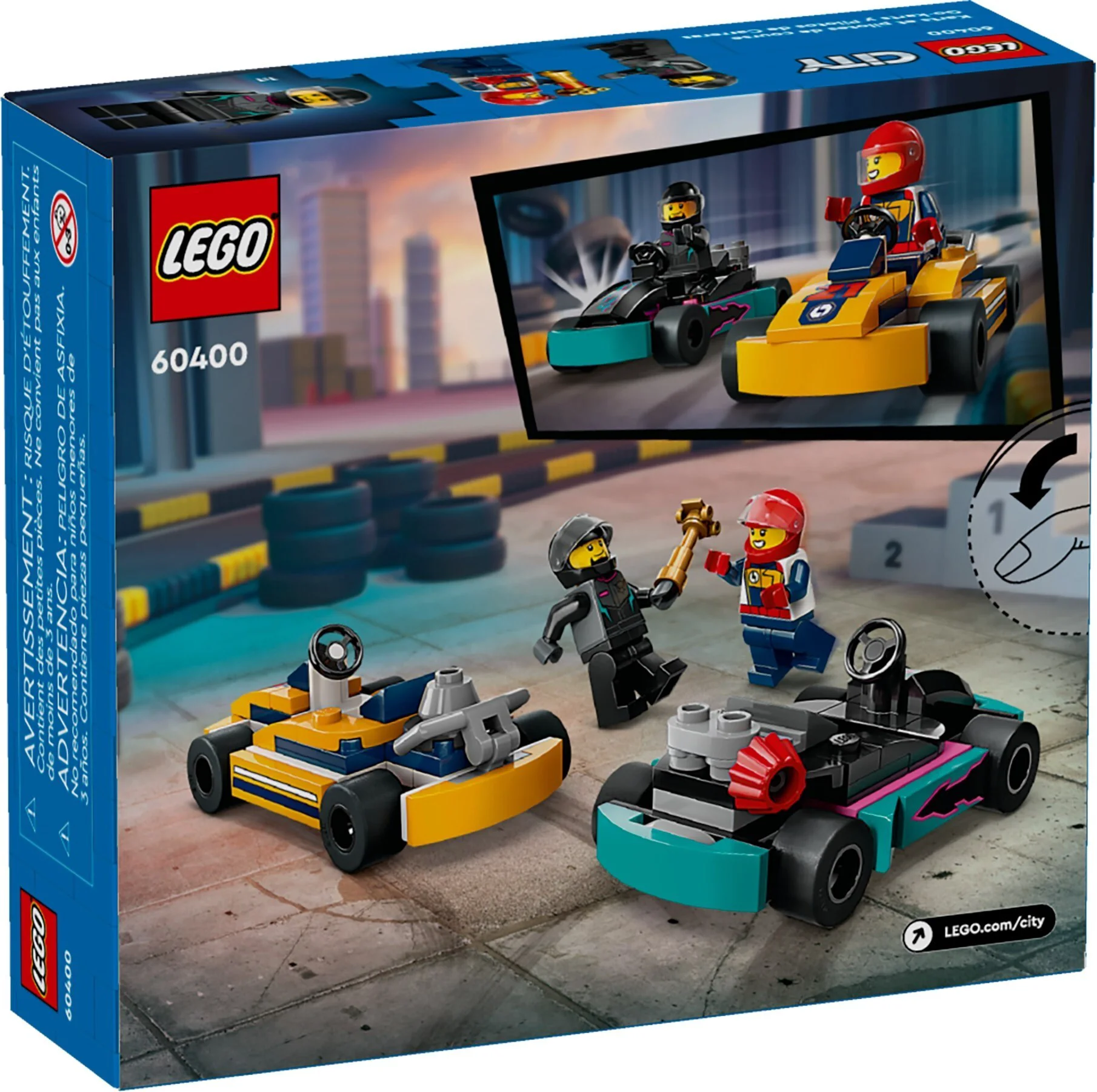 Конструктор LEGO Город Гонщики на картингах 60400 купить,0