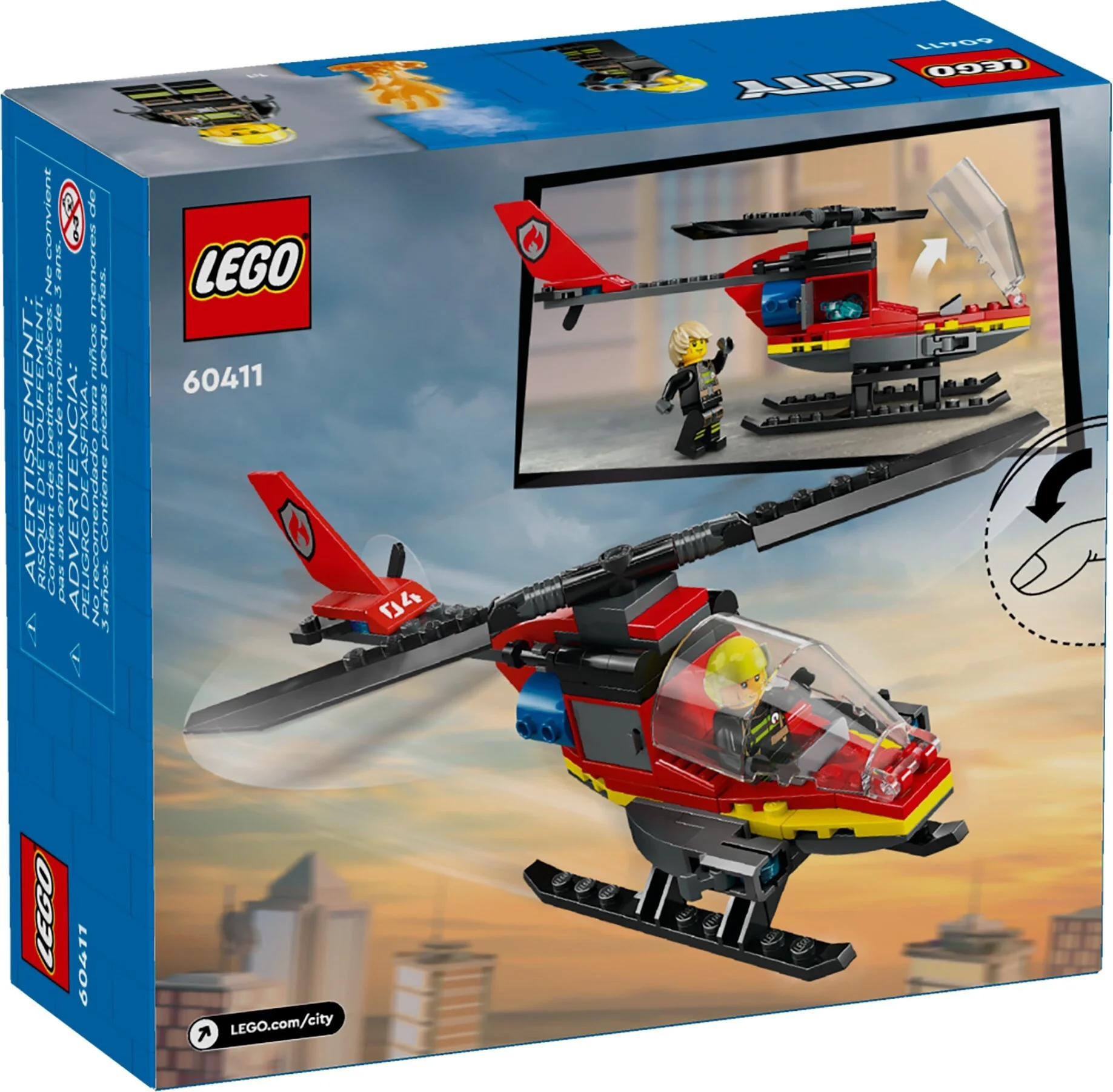 Конструктор LEGO Город Пожарный вертолет 60411 купить,NaN