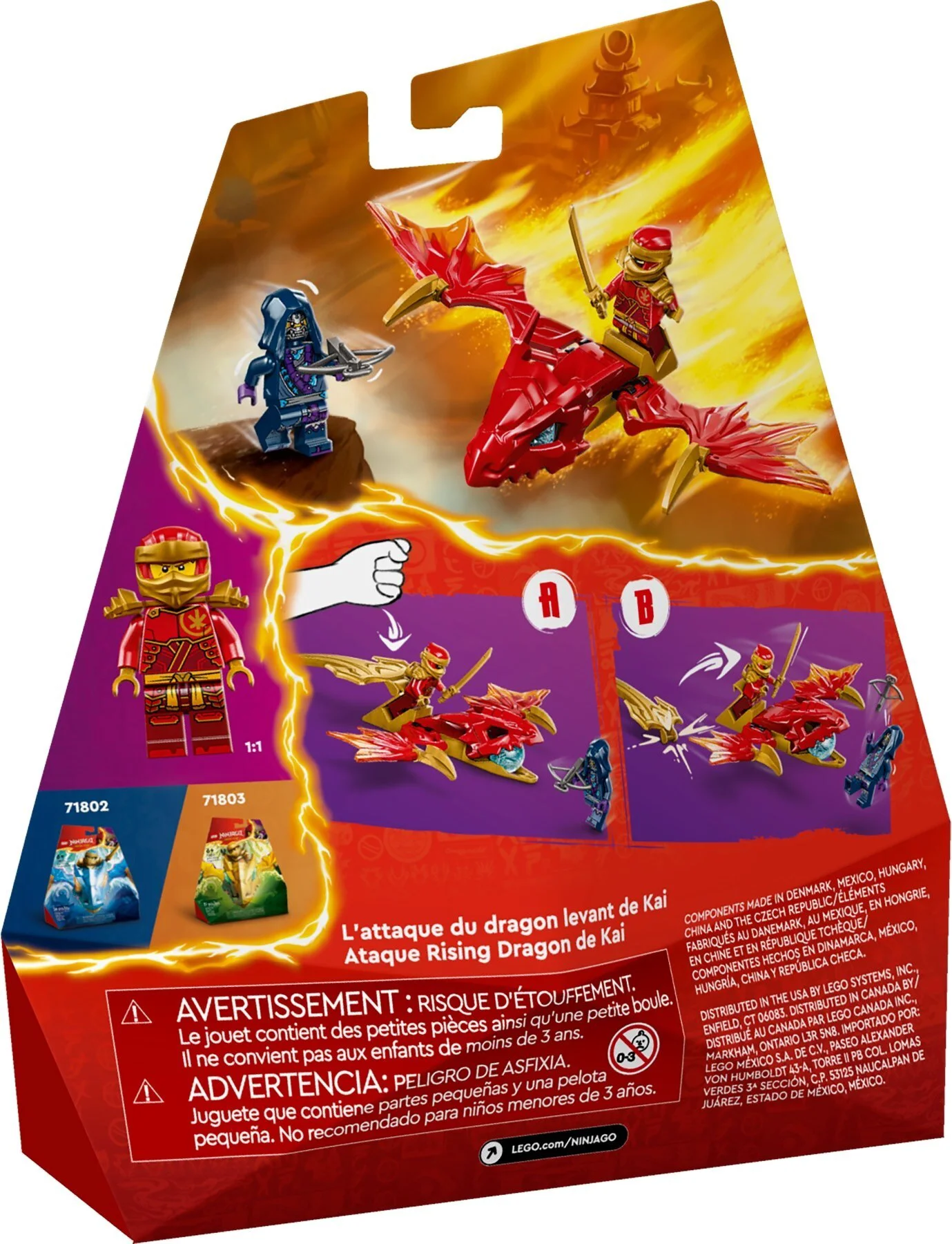 Конструктор LEGO Ниндзяго Удар восходящего дракона Кая 71801