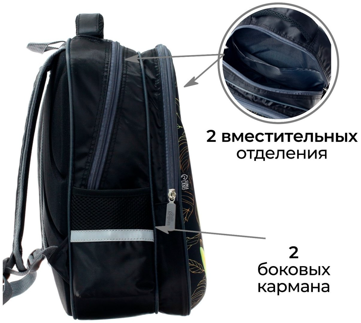 Рюкзак Calligrata текстиль, оксфорд черный купить,NaN