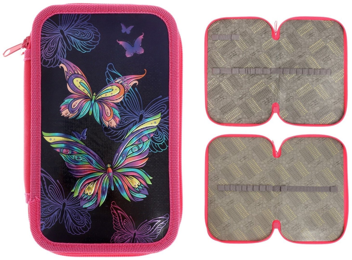 Пенал-футляр Calligrata Бабочки, застежка молния, мультиколор купить,NaN