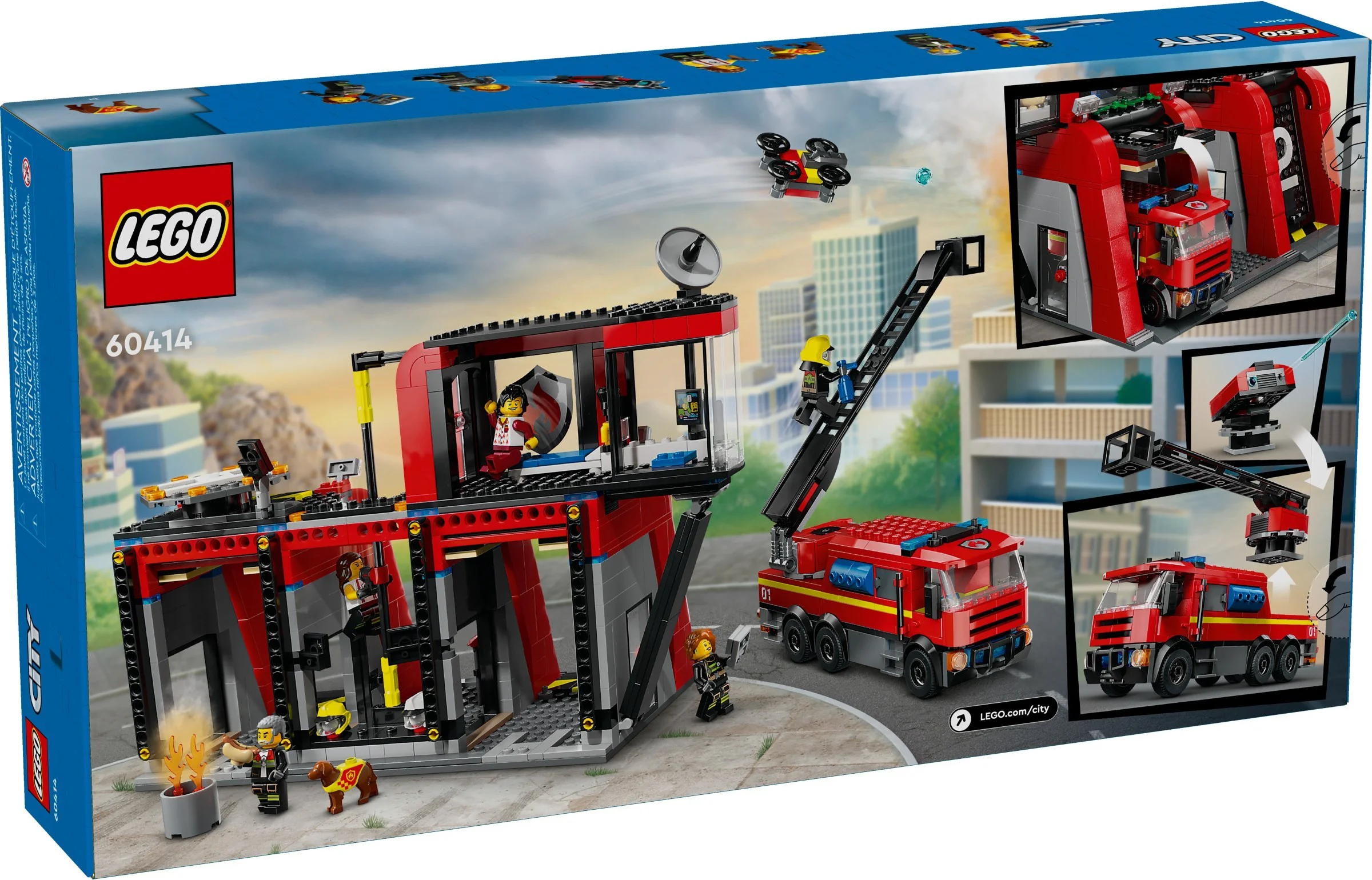Конструктор LEGO Город Пожарная часть и пожарная машина 60414 купить,NaN