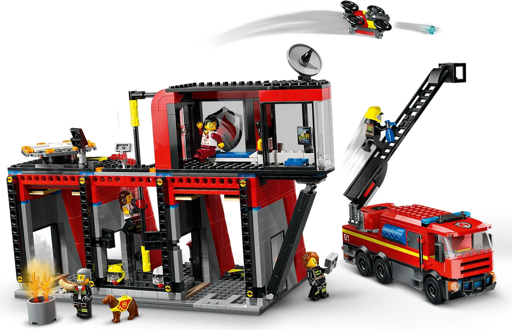 Конструктор LEGO Город Пожарная часть и пожарная машина 60414 купить,NaN