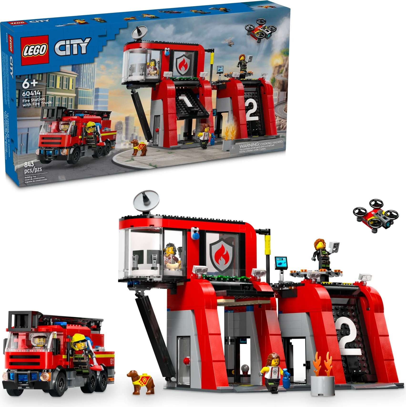 Конструктор LEGO Город Пожарная часть и пожарная машина 60414 купить,NaN