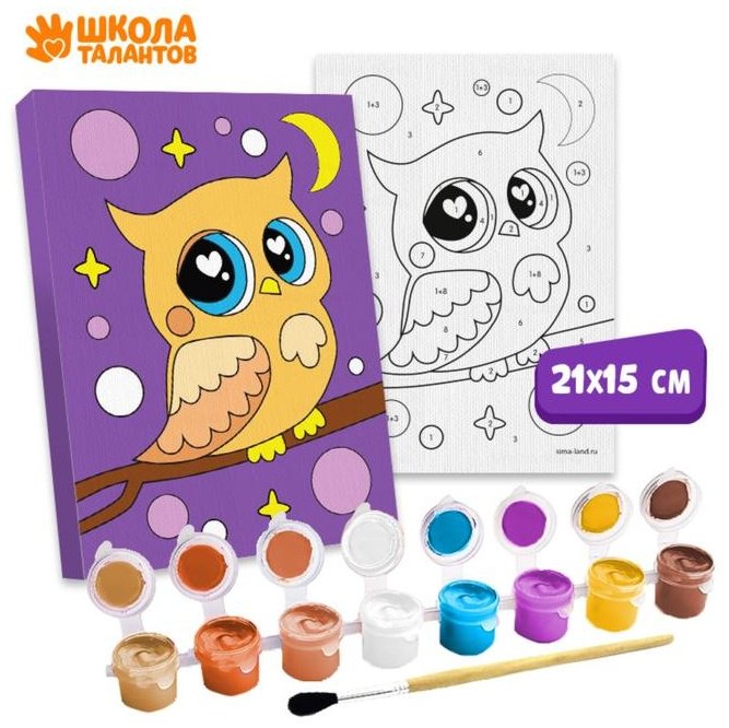Картина Школа талантов Совушка на ветке 15 см x 21 см