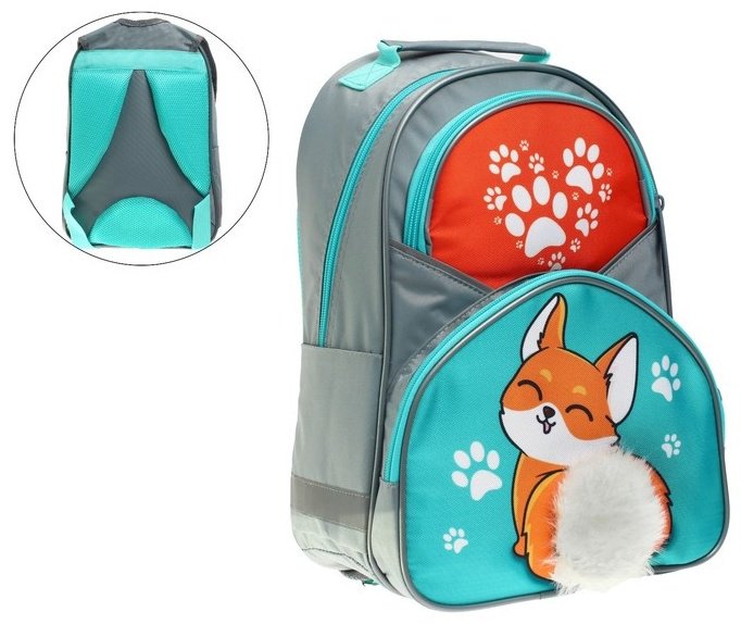 Рюкзак Calligrata пластик, текстиль серый, оранжевый, бирюзовый купить,NaN