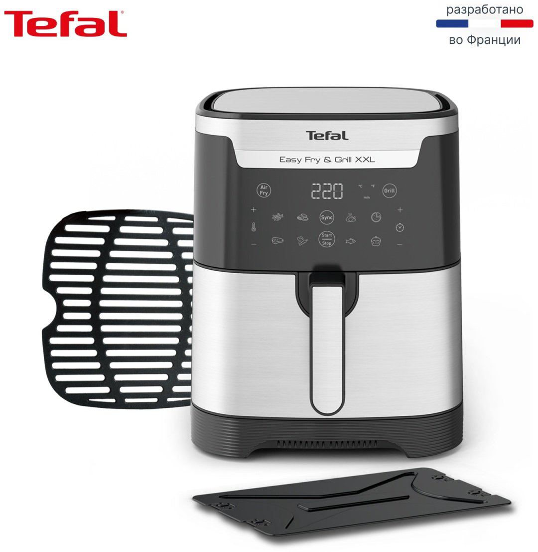 Аэрогриль Tefal EY801D15 Easy Fry &amp; Grill XXL черный, стальной купить,118610