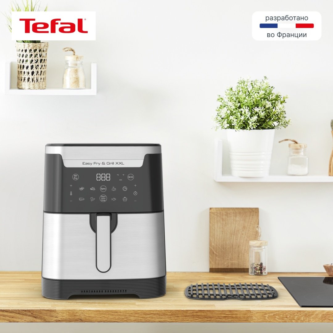 Аэрогриль Tefal EY801D15 Easy Fry &amp; Grill XXL черный, стальной купить,118610