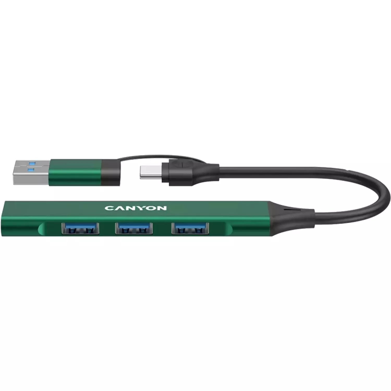 Адаптер Canyon DS-02 4in1 USB-A/C Green