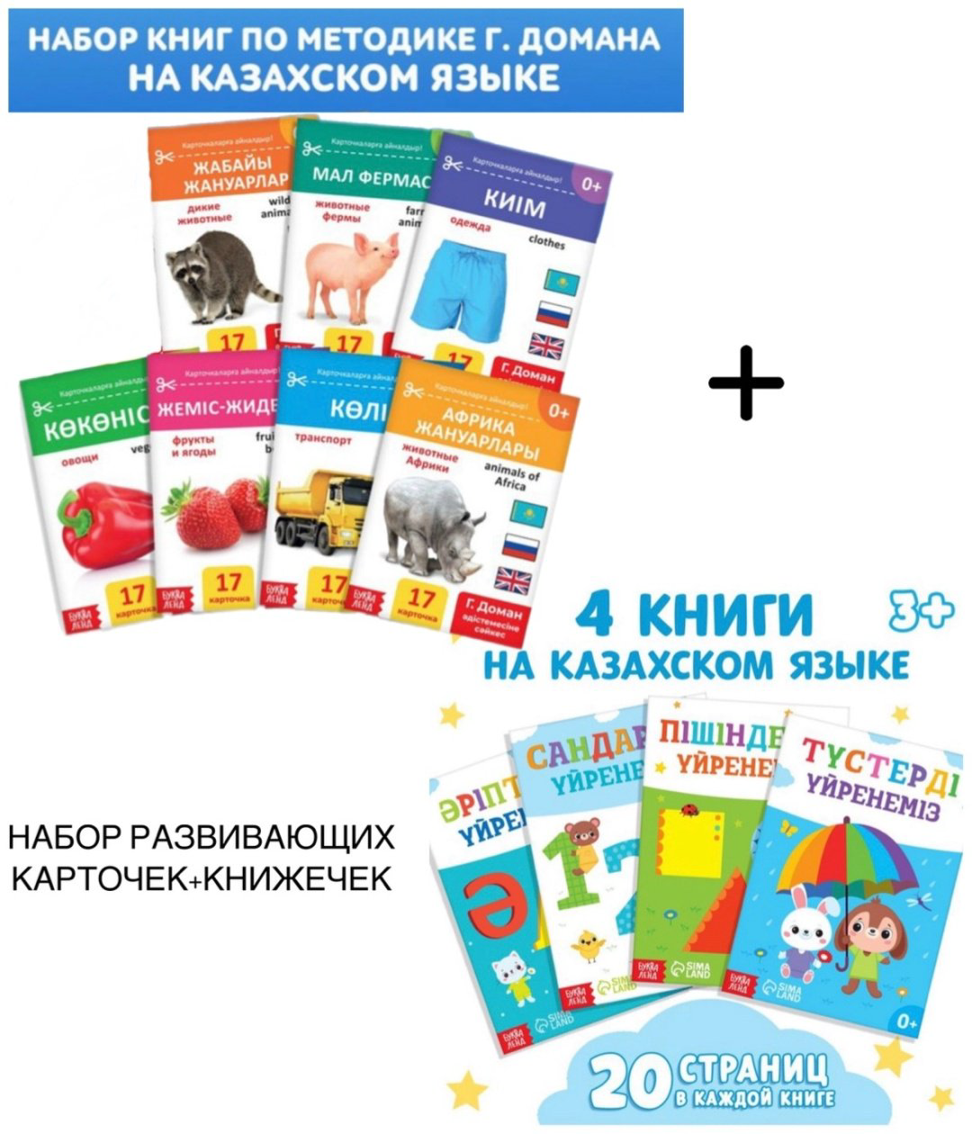 Карточки Животные, фрукты и овощи, транспорт, одежда, фигуры, цвета, цифры, буквы