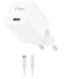 Зарядное устройство TTEC SmartCharger 30W + USB-C - Lightning Cable 150 cm белое