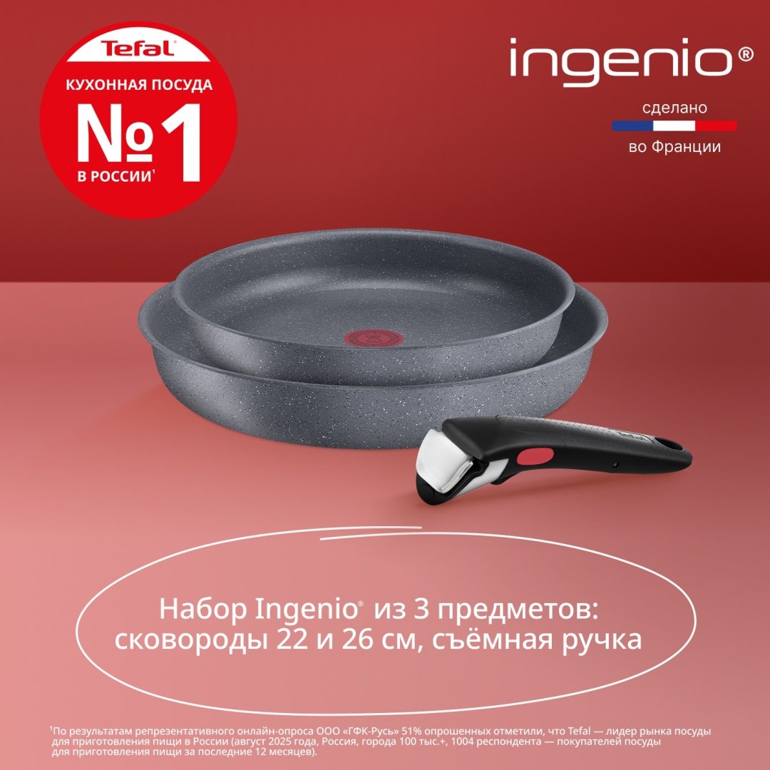 Tefal Ingenio Natural Force 3 предмета 22/26 см L3969202 купить,NaN
