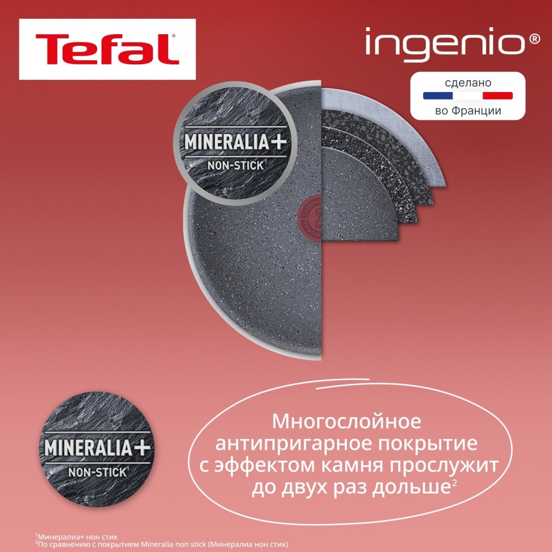 Набор посуды со съемной ручкой Tefal Ingenio Natural Force 7 предметов 16/26/26 см L3969072 купить,NaN