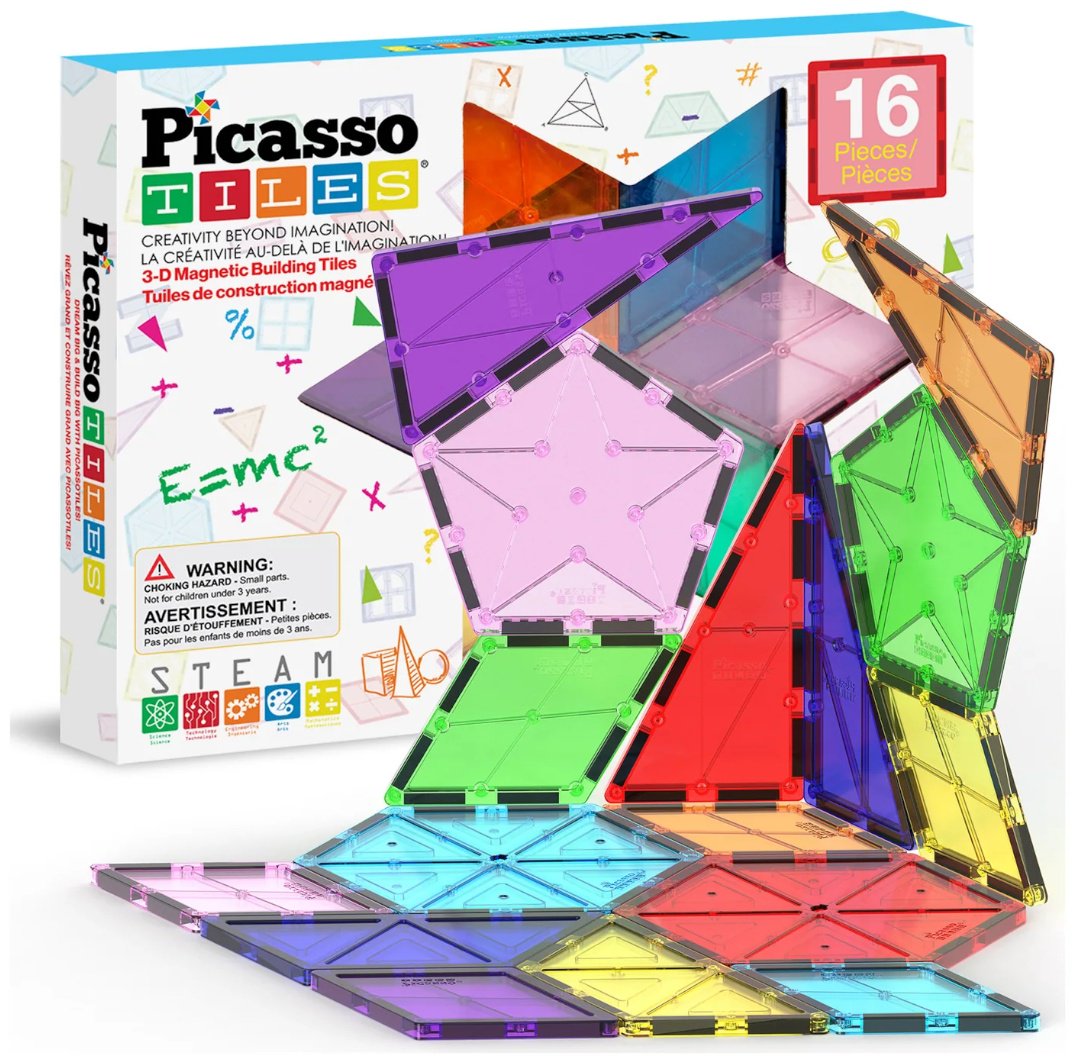 Конструктор PicassoTiles Геометрические формы PT16, деталей 16 шт купить,NaN