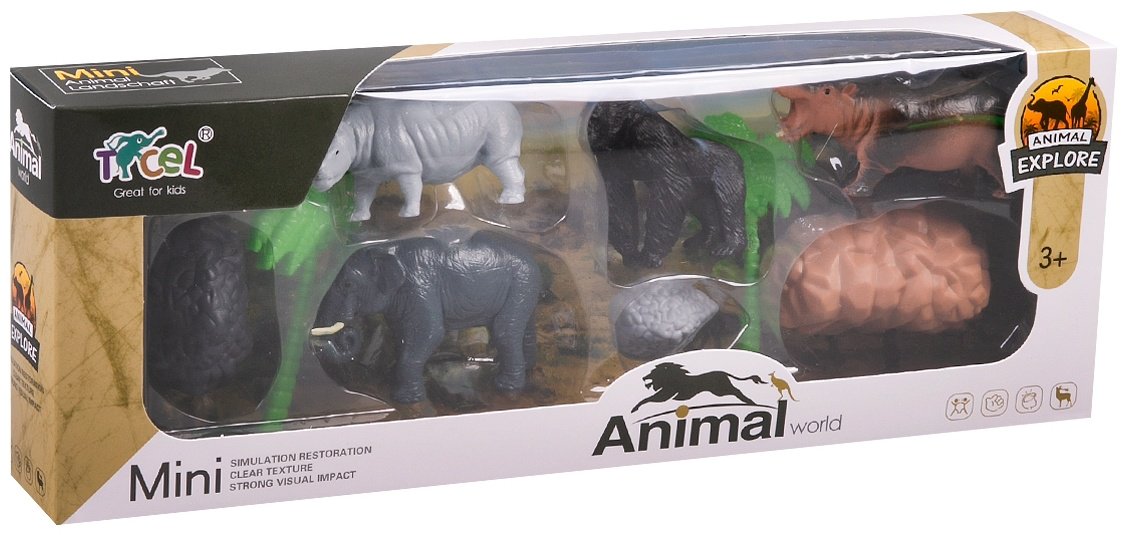 RW Nature Expolre: Animal. Мир диких животных 5 см 4 шт купить,NaN
