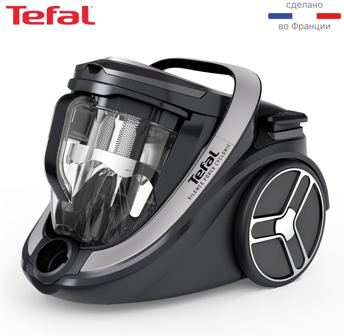 Пылесос Tefal Silence Force Cyclonic Effitech TW7976EA черный купить,NaN