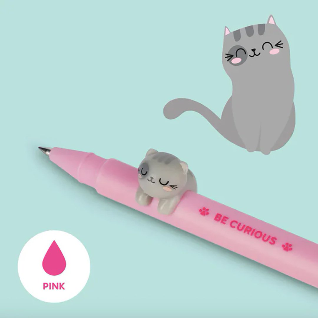 Ручка гелевая Legami Kitty 1 шт, 0.5 мм, цвет чернил розовый купить,NaN