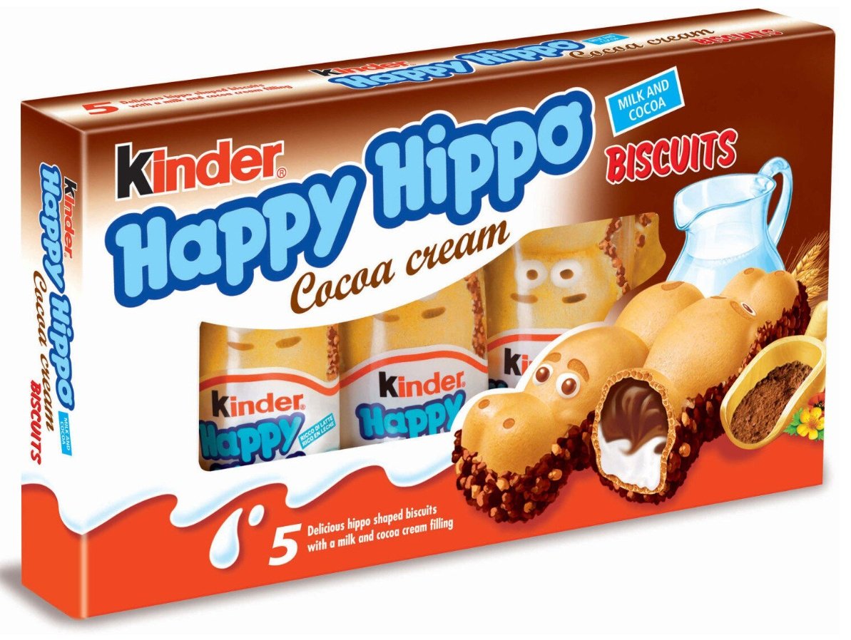 KINDER вафли Hippo Cocoa со сливочной начинкой 103 г купить,NaN