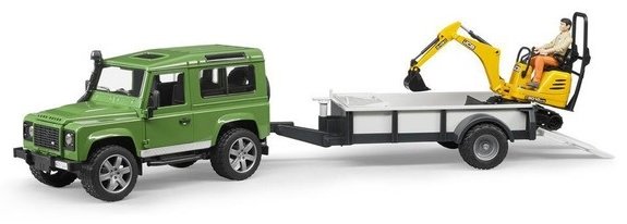 Внедорожник Bruder Внедорожник Land Rover Defender c приц.-платф, гусен.мини экск-м 8010 CTS мультиколор купить,NaN