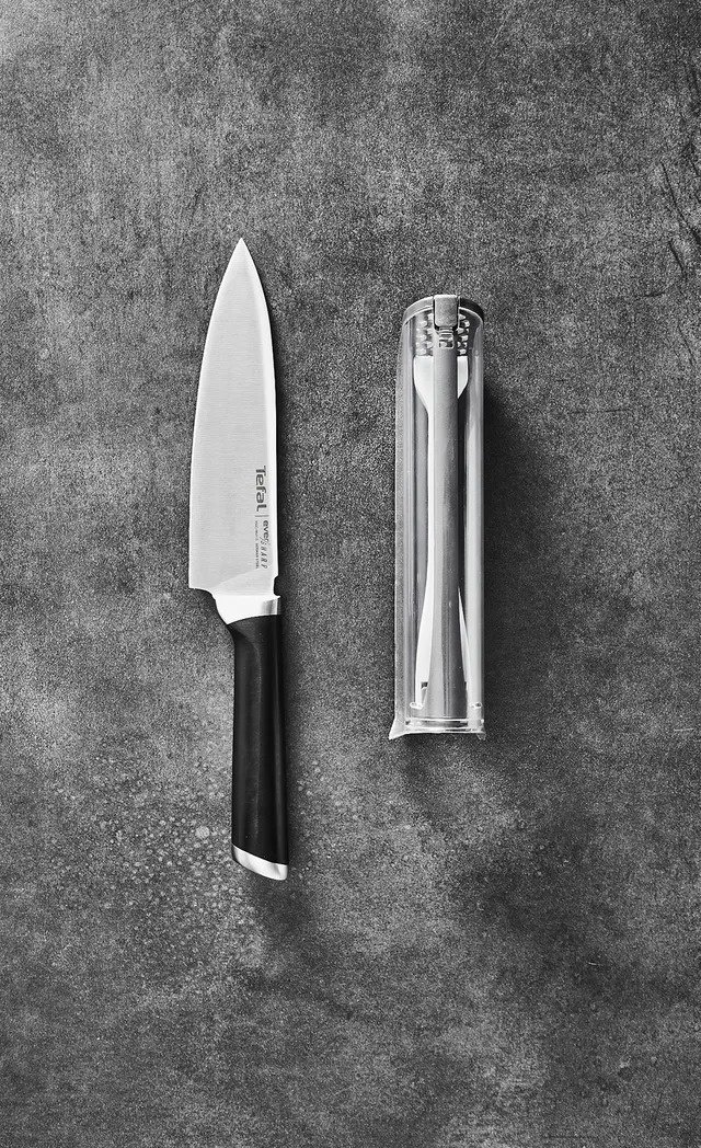 Шеф-нож Tefal Ever Sharp, лезвие: нержавеющая сталь 1 шт купить,NaN