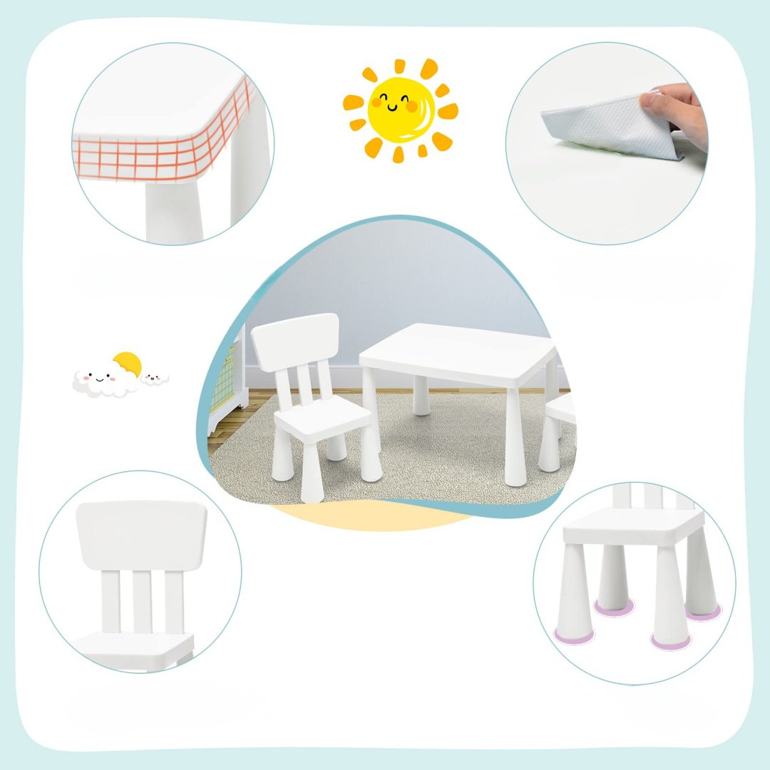 Детский комплект стол &#43; 2 стула, 77x55x48 см, белый