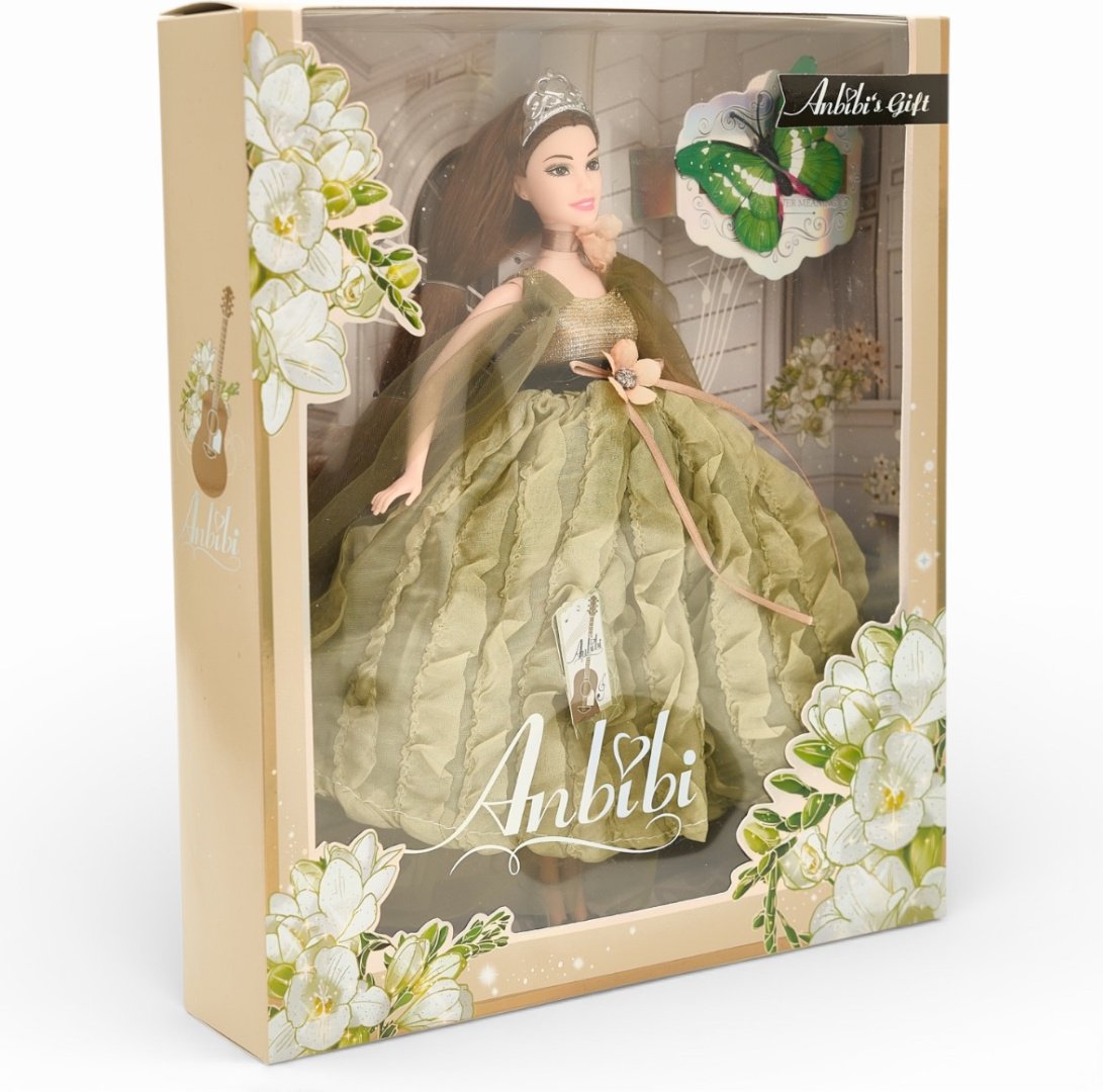 Кукла-модель Sariel брюнетка в фисташковом платье 28 см купить,NaN