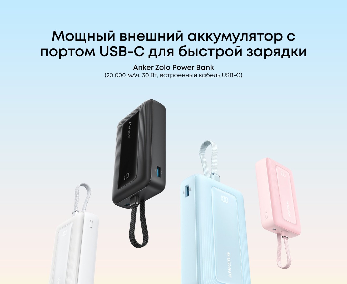 Внешний аккумулятор Anker A1689H11 20000 мАч 30 Вт черный - ForteMarket Внешний аккумулятор Anker A1689H11 20000 мАч 30 Вт черный купить,22056