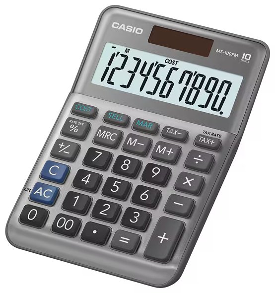 CASIO MS-100FM-WA-EP, 10-разрядный, серый