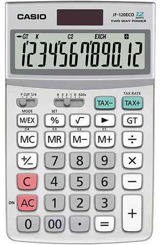 CASIO JF-120ECO-W-EP, 12-разрядный, серый