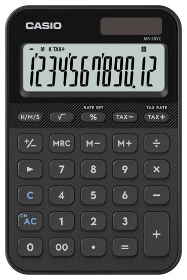 CASIO MS-20YC-BK-W-EP, 12-разрядный, черный