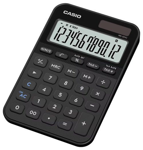 CASIO MS-20YC-BK-W-EP, 12-разрядный, черный