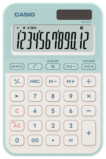 CASIO MS-20YC-LG-W-EP, 12-разрядный, зеленый