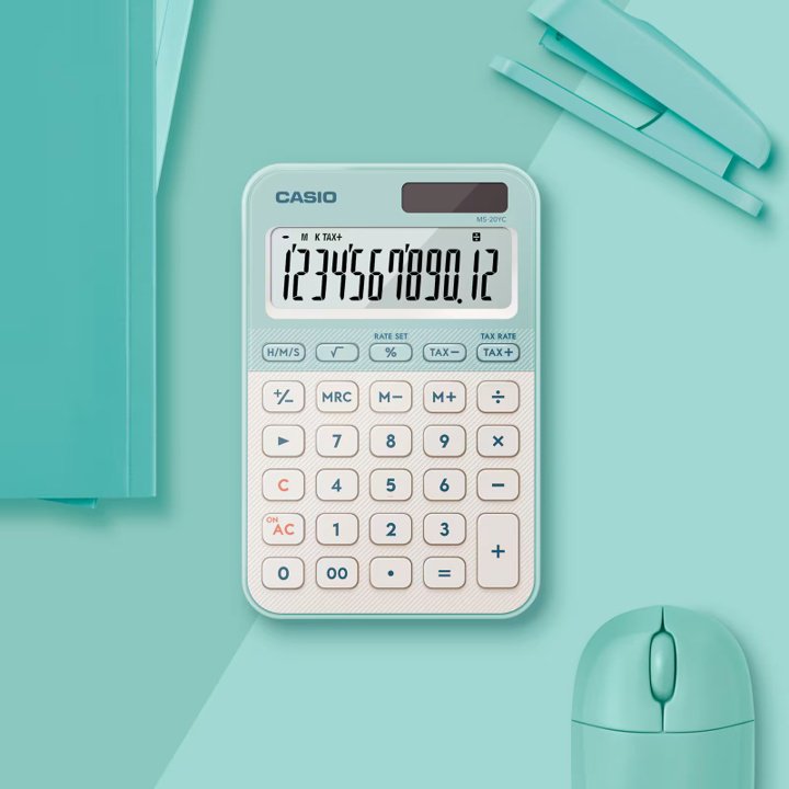 CASIO MS-20YC-LG-W-EP, 12-разрядный, зеленый