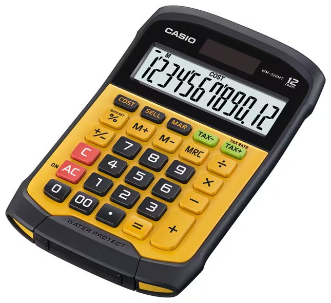 CASIO WM-320MT-W-EC, 12-разрядный, желтый, черный