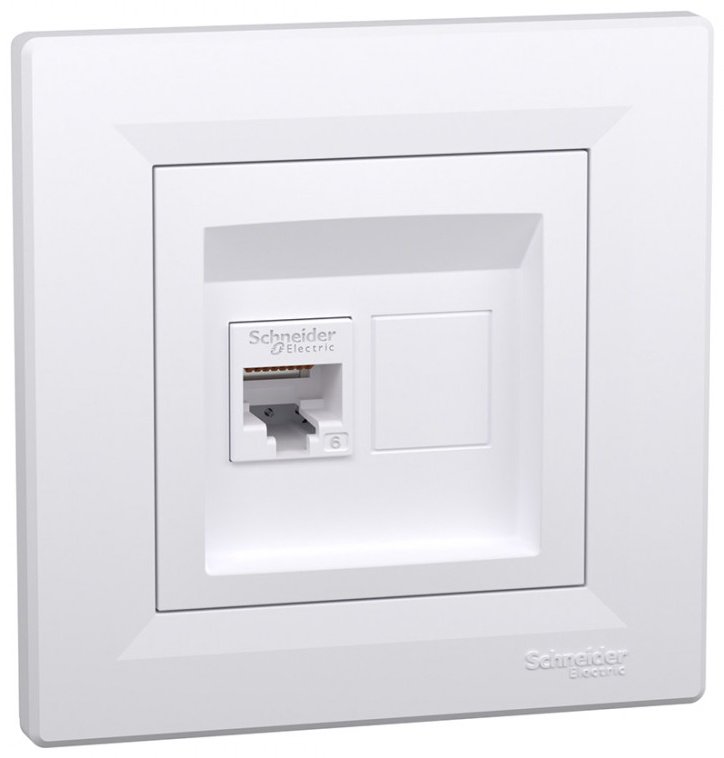 Schneider Electric встраиваемая EPH4700121, компьютерный (RJ45) цвет белый