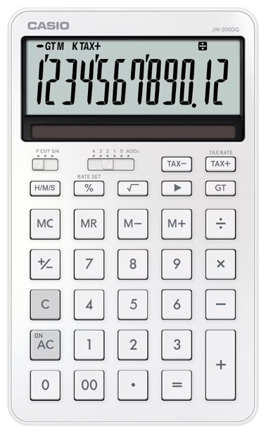 CASIO JW-200DQ-WE-W-EP, 12-разрядный, белый