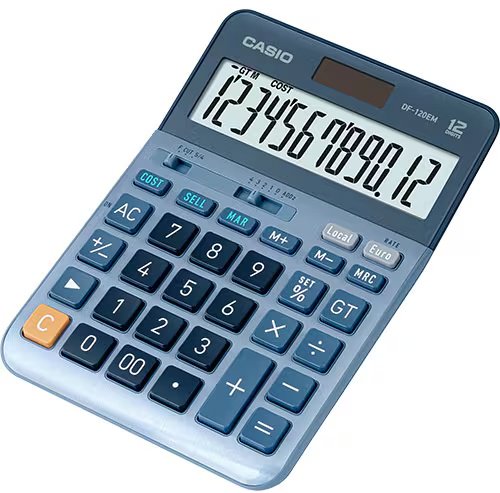 CASIO DF-120EM-W-EP, 12-разрядный, синий